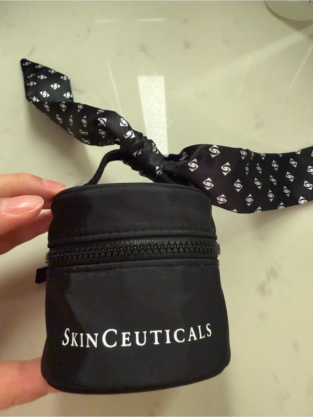 SkinCeuticals Black Logo Travel Pouch with Branded Ribbon
